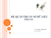 Giáo trình hệ cơ sở dữ liệu oracle | Trường Đại học Công Nghiệp Hà Nội
