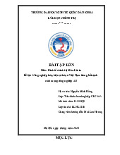 Bài tập lớn ktct - Kinh tế Chính trị Mác-Lê Nin (KTCT01) | Đại học kinh tế quốc dân NEU