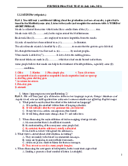 Đề ôn luyện thi chuyên Tiếng Anh