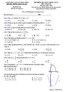 Đề kiểm tra Toán 10 lần 2 năm 2022 – 2023 trường THPT Lương Tài 2 – Bắc Ninh