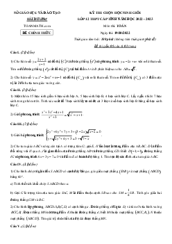 Đề học sinh giỏi Toán 12 cấp tỉnh năm 2022 – 2023 sở GD&ĐT Hải Dương