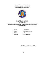Phân tích ảnh hưởng của môi trường đặc thù đến hoạt động quản trị của doanh nghiệp BIDV | Bài thảo luận quản trị học