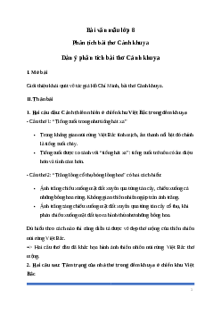 Văn mẫu lớp 8: Phân tích bài thơ Cảnh khuya của Hồ Chí Minh Ngữ Văn 8 | Cánh diều