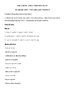 Vocabulary Starter Unit tiếng Anh 6 Friends Plus trang 8 - Chân trời sáng tạo