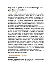 Nhận thức là gì? Nhận thức cảm tính là gì? Các quan điểm về nhận thức