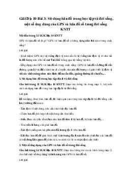 Giải Địa 10 Bài 3: Sử dụng bản đồ trong học tập và đời sống, một số ứng dụng của GPS và bản đồ số trong đời sống KNTT