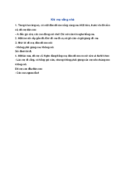 Kể chuyện Khi mẹ vắng nhà | Tiếng việt 1 Kết nối tri thức