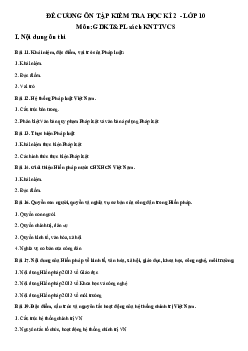 Đề cương ôn tập học kì 2 môn Giáo dục Kinh tế và Pháp luật 10 sách Kết nối tri thức với cuộc sống