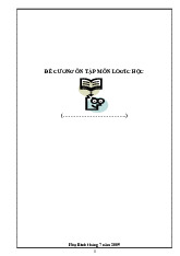 Tài liệu Đề cương môn Logic học | Đại học Fulbright Việt Nam