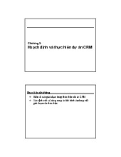 Chương 3 - Hoạch định và Triển khai Dự án CRM: Lợi ích và Chiến lược Môn Quản trị thương hiệu | Trường Đại học Công nghiệp Thành phố Hồ Chí Minh