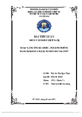 Tiểu luận VĂN HIẾN VIỆT NAM_ Lăng Ông Bà Chiểu - Di Tích Lịch Sử môn Văn hiến Việt Nam - Trường Đại học Văn Hiến.