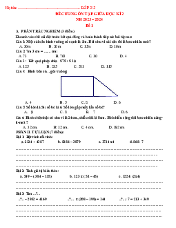 Bộ đề ôn thi giữa học kì 2 môn Toán 3 | Chân trời sáng tạo
