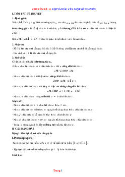 Chuyên đề ước và bội của một số nguyên Toán 6 (có lời giải chi tiết)