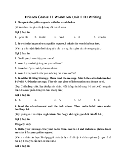 Giải Tiếng anh 11 Workbook Unit 1 1H Writing | Friends Global