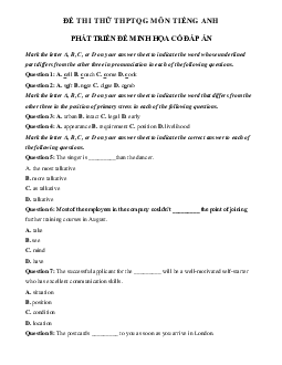 Đề thi thử THPT Quốc Gia 2023 môn Tiếng Anh - Đề 3 (có đáp án)