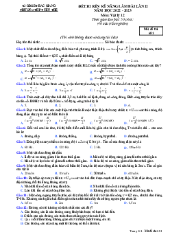 Đề thi thử THPT Quốc gia năm 2023 môn Vật Lí lần 2 trường THPT Yên Thế, Bắc Giang