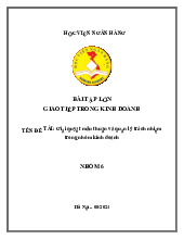 Bài tập lớn: Giải quyết mâu thuẫn và quản lý trách nhiệm trong nhóm kinh doanh môn Giao tiếp kinh doanh | Học viện Ngân hàng