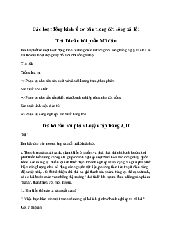Kinh tế 10 Bài 1: Các hoạt động kinh tế cơ bản trong đời sống xã hội |  Kết Nối Tri Thức