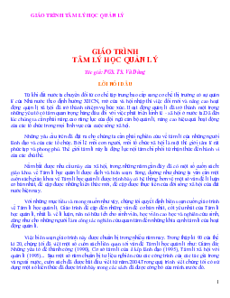 Giáo trình Tâm lý học quản lý | Đại học Lao động - Xã hội