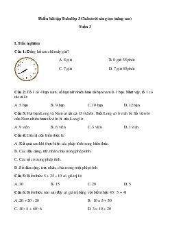 Bài tập cuối tuần Toán lớp 3 Chân trời sáng tạo - Tuần 5 (nâng cao)