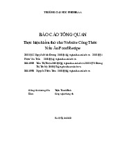 Thực hiện kiểm thử cho Website Công Thức Nấu Ăn Food Recipe | Báo cáo tổng quan học phần Kiểm thử phần mềm | Trường Đại học Phenikaa