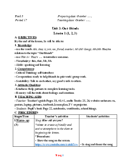 Giáo án Tiếng Anh 3 global success tuần 5