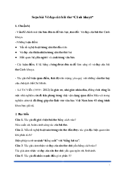 Soạn bài: Vẻ đẹp của bài thơ “Cảnh khuya” Ngữ Văn 8 | Cánh diều