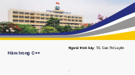 Chương 2 Hàm trong C++ môn Lập trình hướng đối tượng với C++ | Trường Đại học Sư phạm Kỹ thuật, Đại học Đà Nẵng