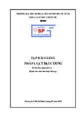 Tập bài giảng Pháp luật đại cương | Đại học Sư phạm Thành phố Hồ Chí Minh