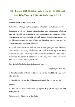 Soạn bài Viết: Tìm hiểu cách viết bài văn miêu tả con vật | Kết nối tri thức