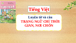 Giáo án điện tử  Tiếng Việt 4 KNTT -  Kết Nối Tri Thức:  Tuần 25 Trạng ngữ chỉ thời gian, nơi chốn..