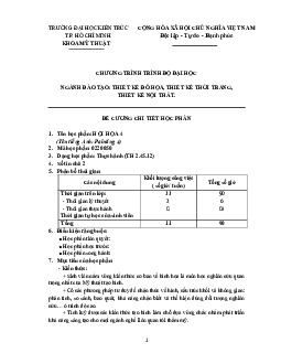 Đề cương chi tiết học phần "Hội họa 4"