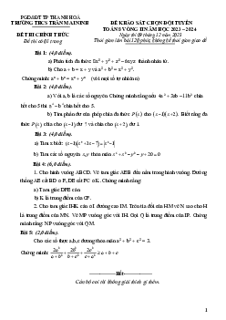 Đề HSG Toán 8 vòng 2 năm 2023 – 2024 trường THCS Trần Mai Ninh – Thanh Hóa