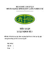 Tiểu luận về Thủ tục cấp giấy chứng nhận đăng ký đầu tư môn Luật kinh tế 3 | Trường Đại học Kinh Doanh và Công Nghệ Hà Nội