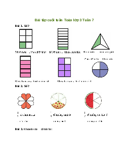 Bài tập cuối tuần lớp 3 môn Toán Kết nối tri thức - Tuần 7