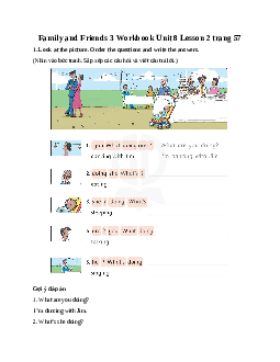Family and Friends 3 Workbook Unit 8 Lesson 2 trang 57