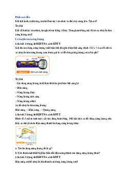 Giải Khoa học tự nhiên lớp 6 Bài 48: Sự chuyển hóa năng lượng | Kết nối tri thức