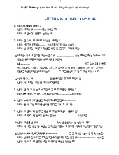 Topik 41 Luyện Dictation điền từ - Tiếng Hàn | Trường Đại học Hà Nội