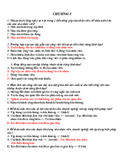 Câu hỏi trắc nghiệm ôn tập môn Quản trị học nội dung chương VIII có đáp án