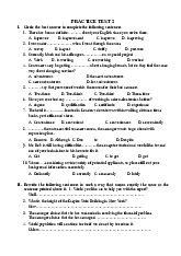 Tổng hợp đề tiếng anh cơ bản 2: Practice test 2 | Học viện tài chính