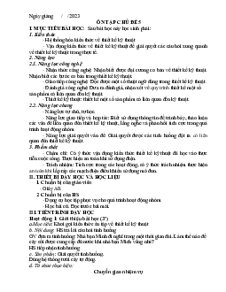 Giáo án Công nghệ 8 Ôn tập chủ đề 5 | Cánh diều