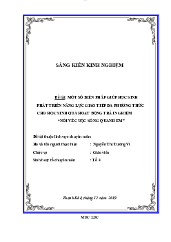 Đề tài: Một số biện pháp giúp học sinh phát  triển năng lực đa phương thức