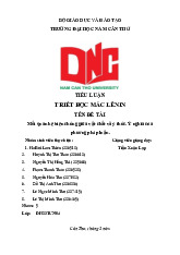 Bài tiểu luận Mối quan hệ giữa vật chất và ý thức môn Triết học Mác – Lênin | Trường Đại học Nam Cần Thơ