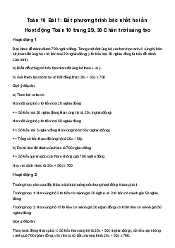 Giải Toán 10 Bài 1: Bất phương trình bậc nhất hai ẩn | Chân trời sáng tạo