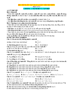 Đề cương ôn tập học kỳ 1 Toán 10 Kết nối tri thức 2023-2024