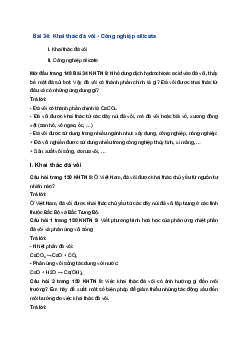 Giải Khoa học tự nhiên 9 Kết nối tri thức Bài 34: Khai thác đá vôi. Công nghiệp silicate