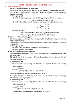 Tóm tắt lý thuyết và bài tập trắc nghiệm điểm đặc biệt của đồ thị hàm số Toán 12