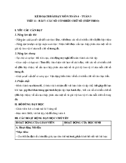 Giáo án Toán lớp 4 Tuần 3 | Cánh diều