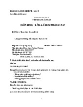 Tiểu luận tâm lý ứng dụng | Trường Đại học Kinh tế – Luật, Đại học Quốc gia Thành phố Hồ Chí Minh