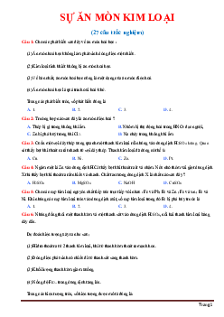 Trắc nghiệm sự ăn mòn của kim loại hóa học 12 (có đáp án)